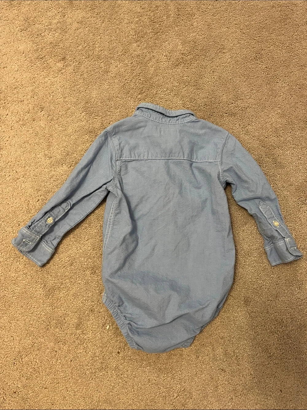 Carter's Blue Long-Sleeve Button Bodysuit Shirt